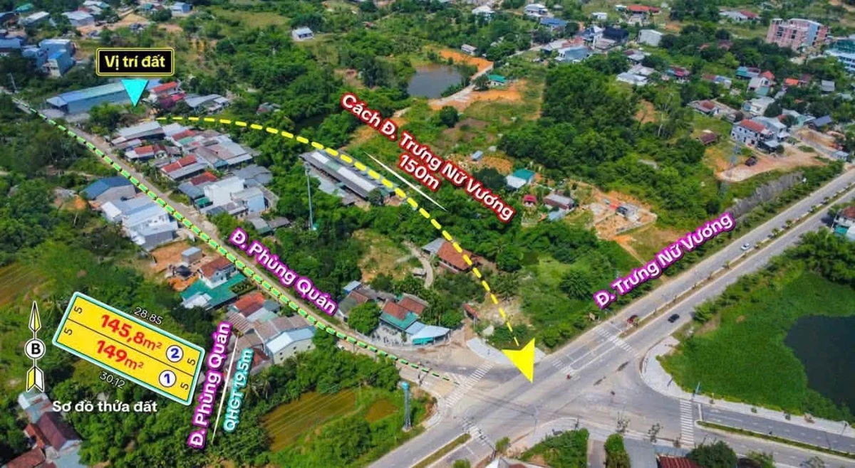 Bán đất mặt tiền Phùng Quán Huế 150m² giá 2.1 tỷ - Ảnh 1