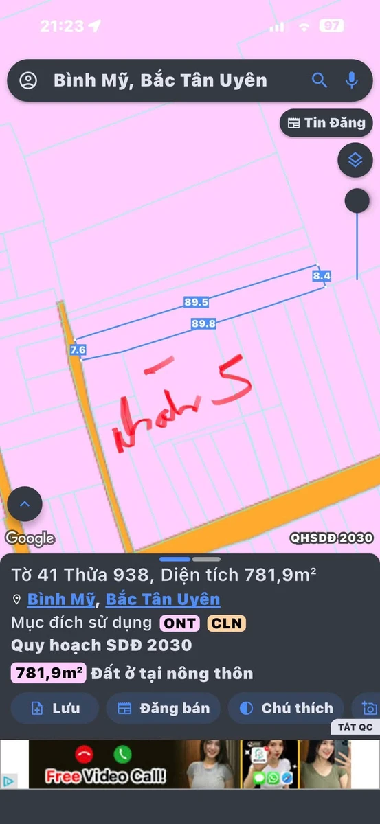 Bán đất Bình Mỹ 100m2 giá 2 tỷ - Ảnh thu nhỏ 5