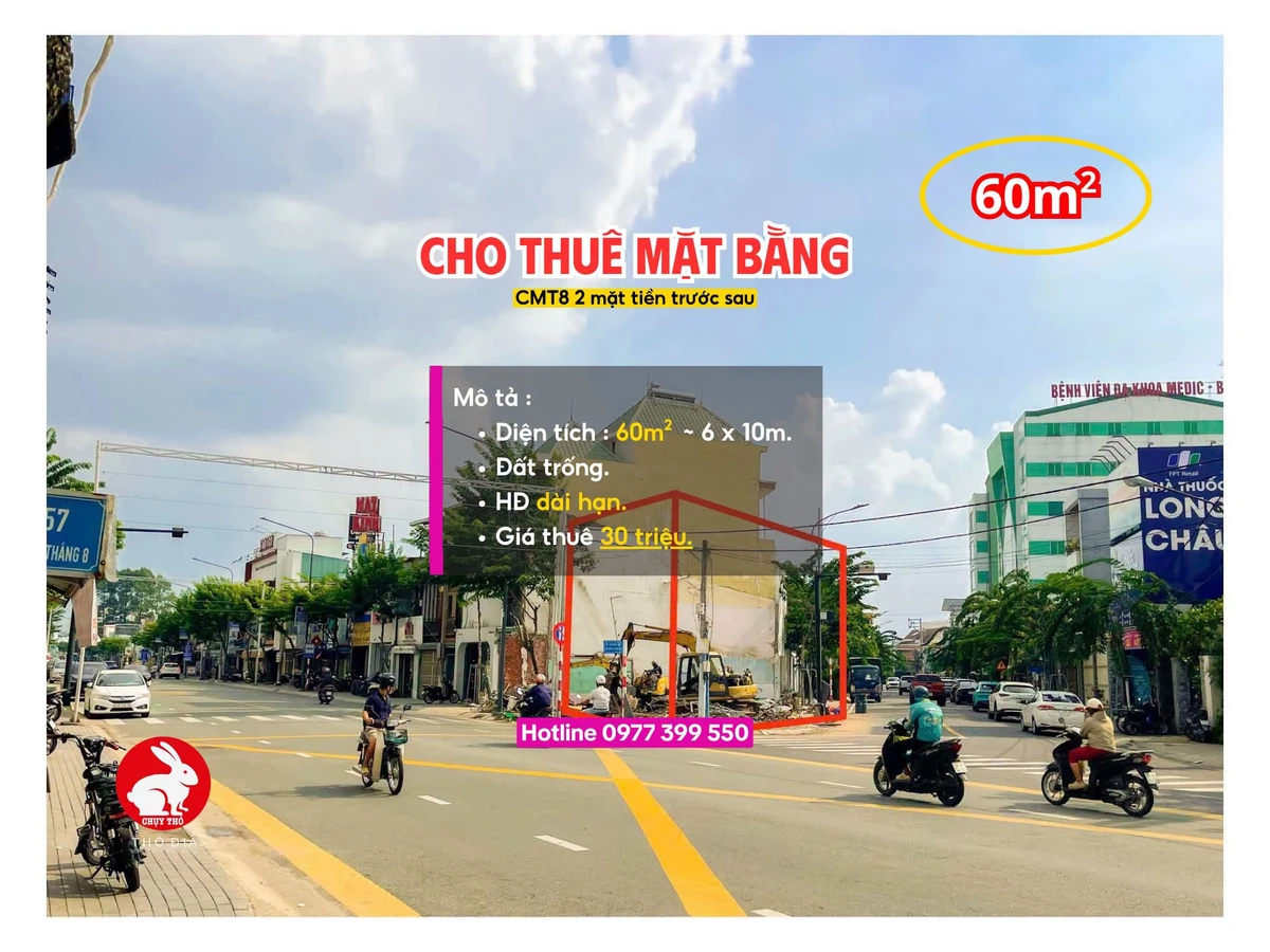 Cho thuê mặt bằng CMT8 60m² Thủ Dầu Một Bình Dương - Ảnh 1