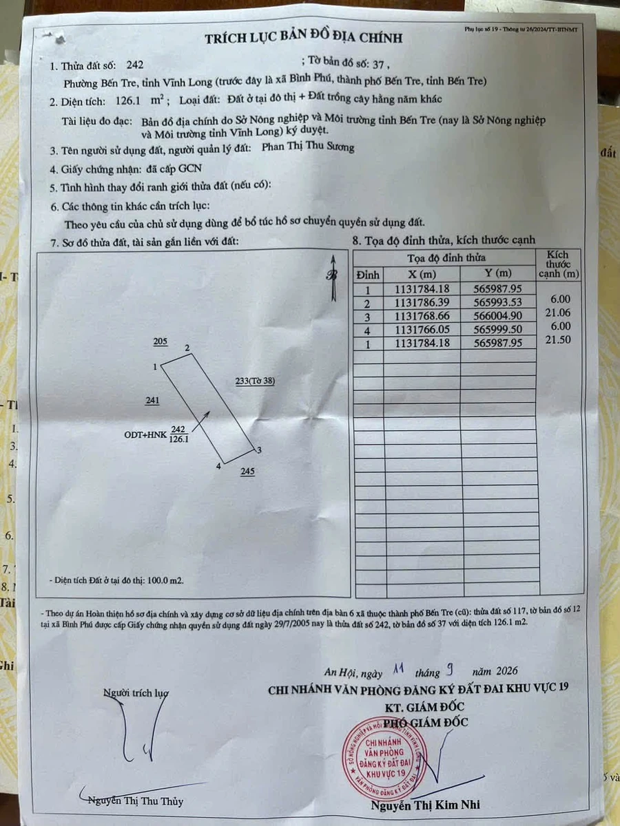 Bán nền 126m2 ở phường Bến Tre, Vĩnh Long, 750 triệu - Ảnh thu nhỏ 4