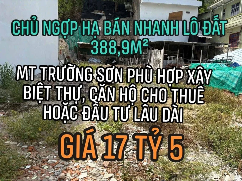Bán đất mặt tiền Trường Sơn Nam Nha Trang 388,9m²