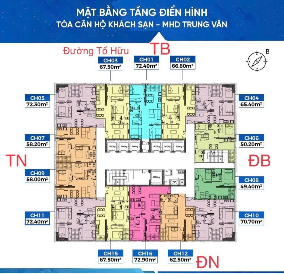 Bán căn hộ 2PN 49m² mặt đường Tố Hữu, từ 2 tỷ, full nội thất - Ảnh thu nhỏ 4