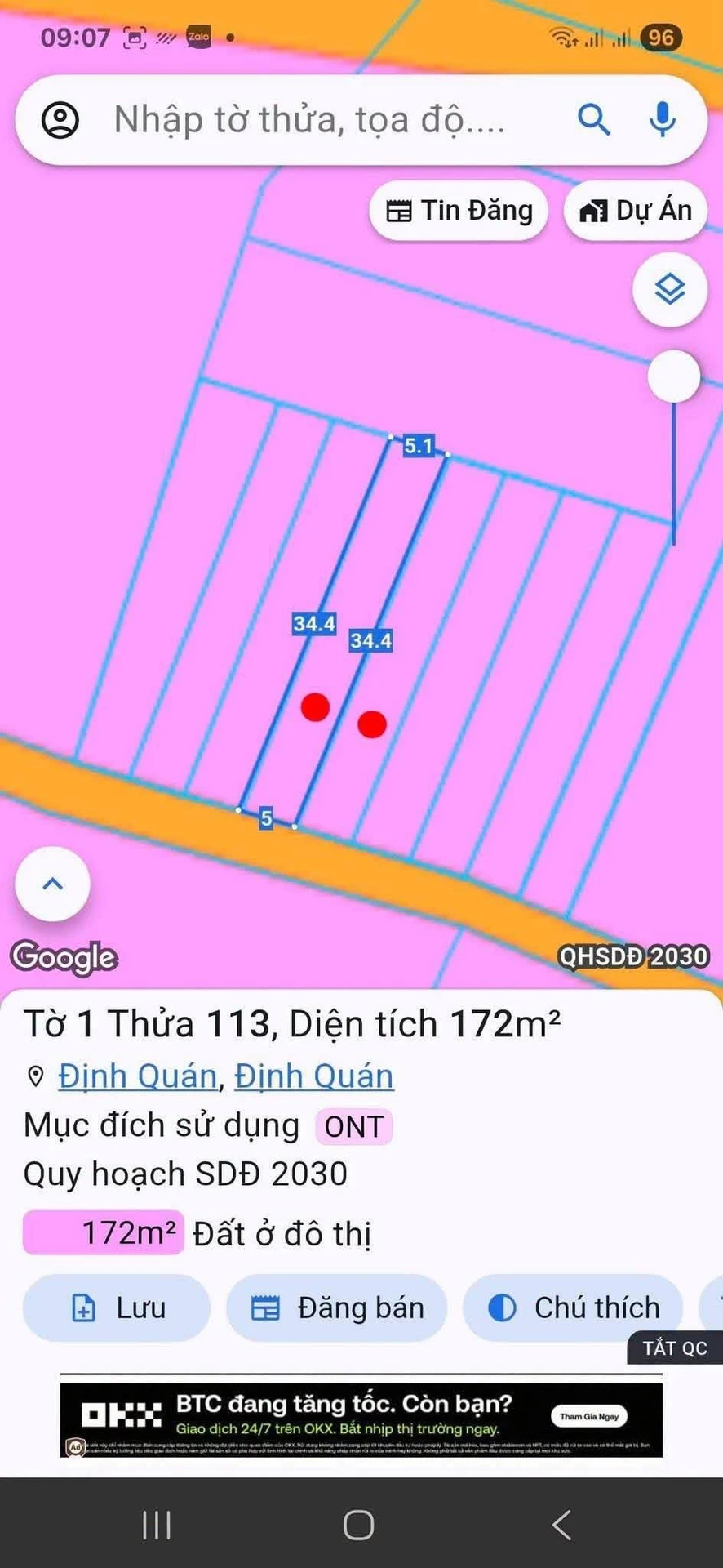 Bán 2 nền đất liền kề thị trấn Định Quán 340m², 599 triệu - Ảnh 1