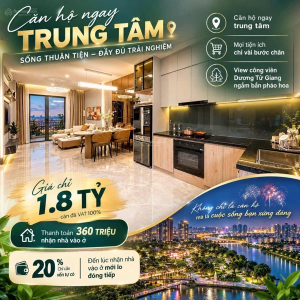 1,8 tỷ sống ngay trung tâm, tận hưởng trọn hệ tiện ích - LH PKD 0932 181 ***
