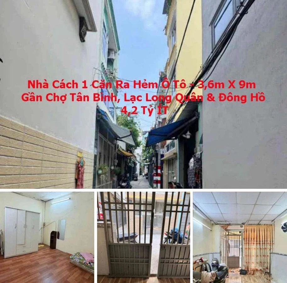 Bán nhà hẻm ô tô 3.6x9m gần Chợ Tân Bình, Lạc Long Quân, giá 4.2 tỷ - Ảnh 1