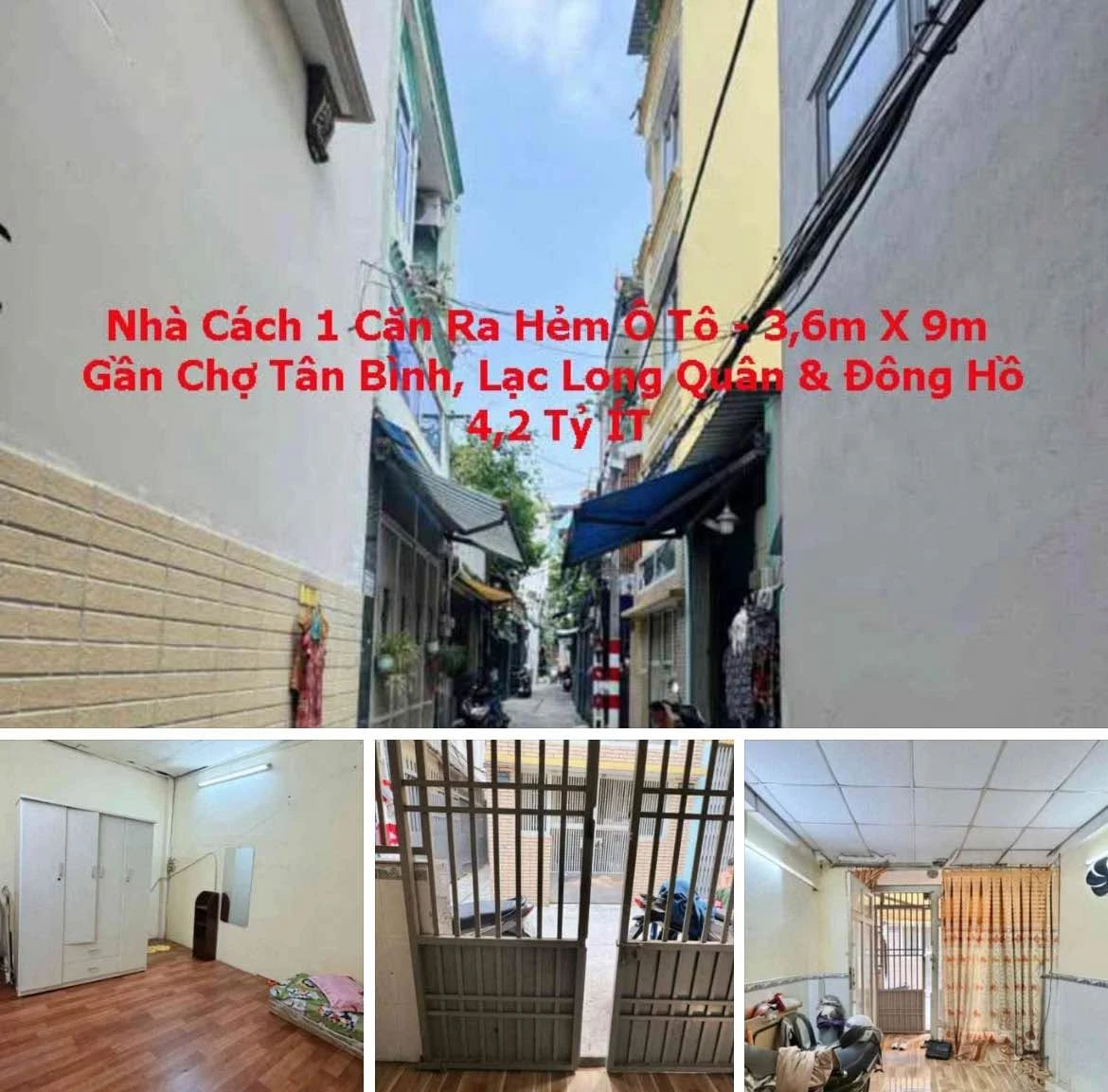 Bán nhà hẻm ô tô 3.6x9m gần Chợ Tân Bình, Lạc Long Quân, giá 4.2 tỷ - Ảnh 1