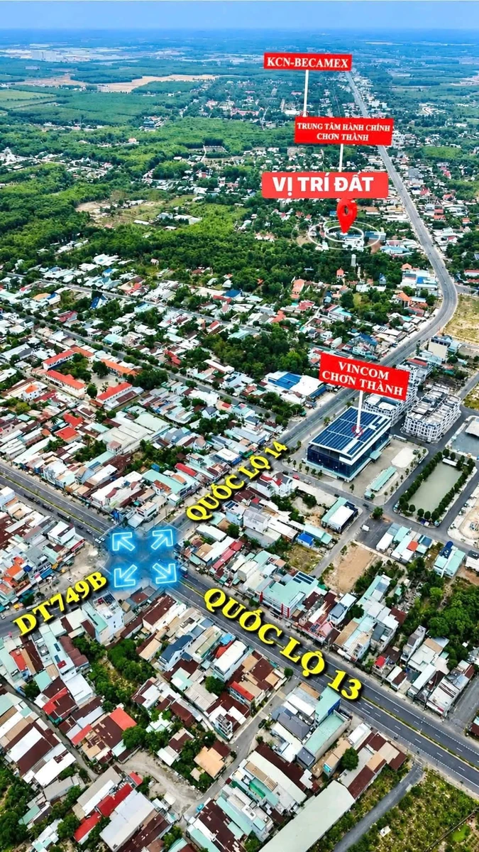 Bán 2 lô đất liền kề Chơn Thành 175m² giá 590 triệu/lô - Ảnh thu nhỏ 2