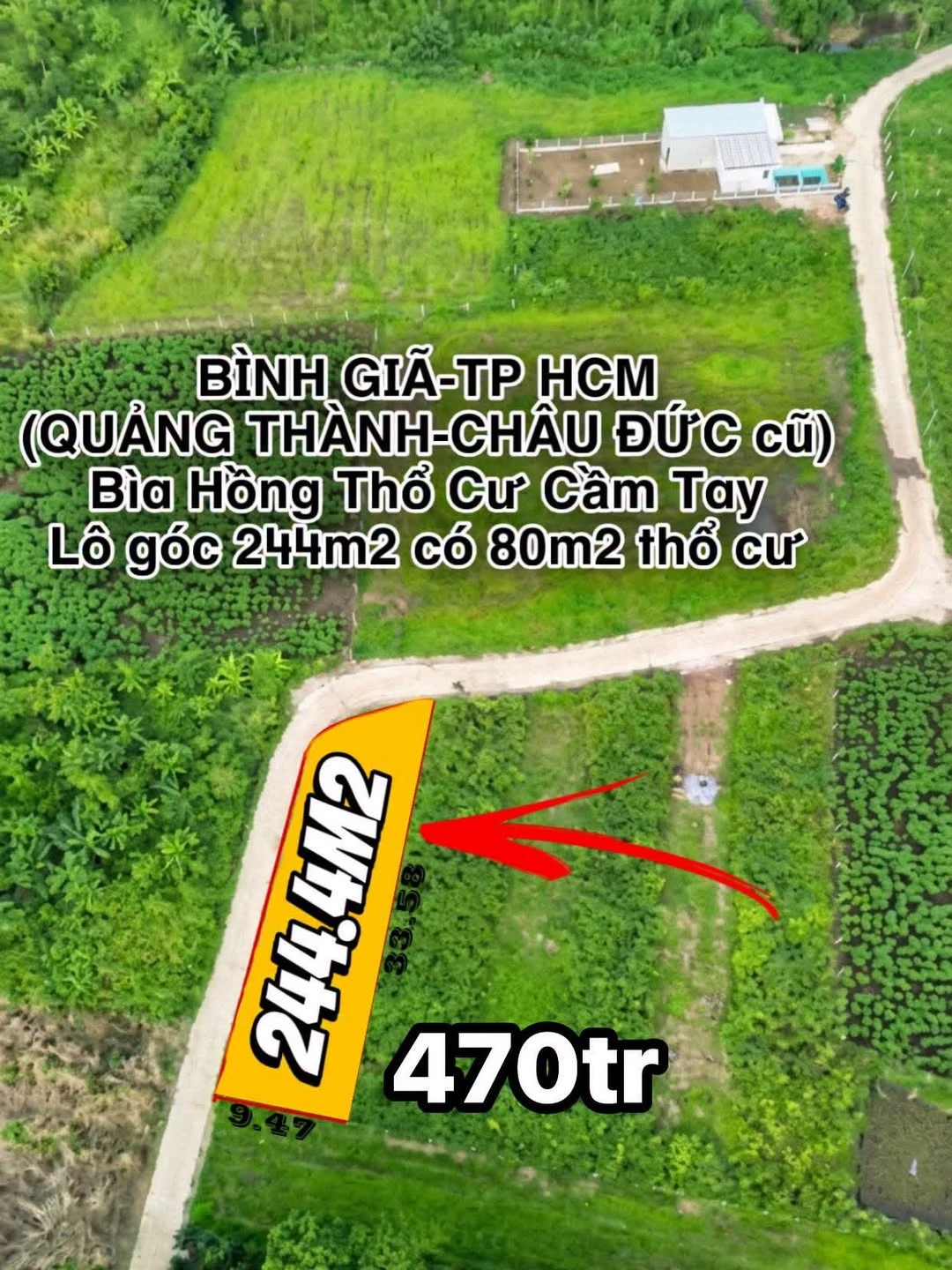 Bán lô góc 244m2, đường Quảng Thành, Hóc Môn - Ảnh 1