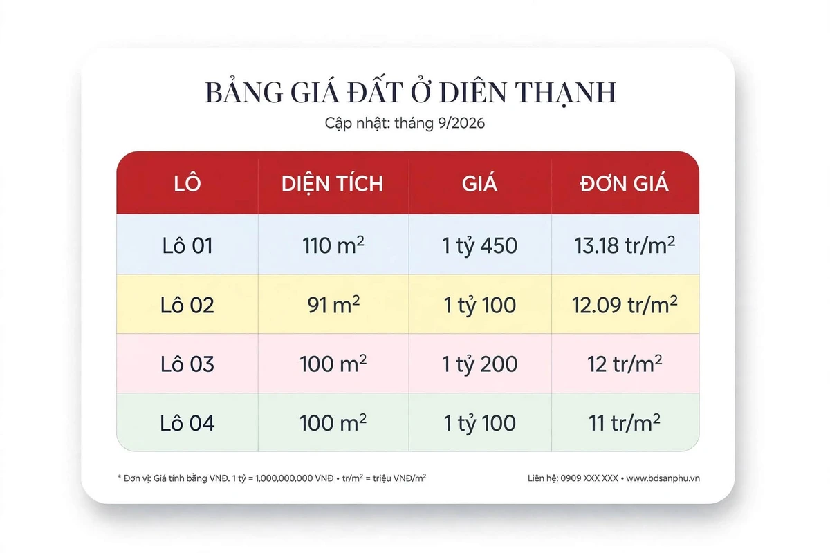 Bán đất ở Diên Lạc, Khánh Hòa, 91-100m2, giá 1.1-1.45 tỷ - Ảnh thu nhỏ 2