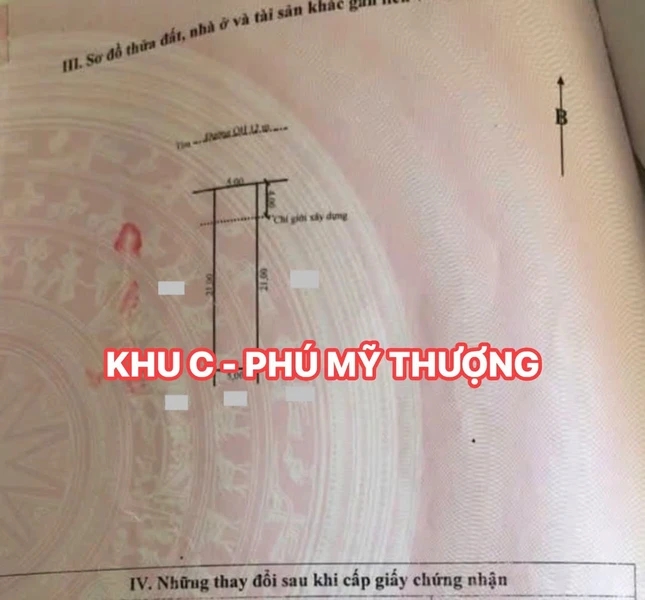 Bán đất mặt tiền 105m² Phú Mỹ Thượng, Huế