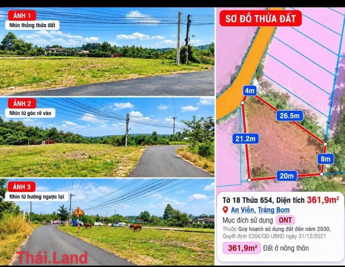 Bán đất 316m² sổ riêng tại An Viễn, Hóc Môn 1.35 tỷ - Ảnh 1