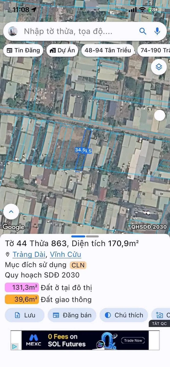 Bán đất 130m² gần chợ Thanh Hóa, Trảng Dài, 1 tỷ 750 - Ảnh thu nhỏ 4