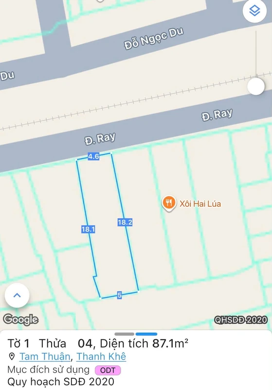 Bán đất mặt tiền Đường Ray Hải Phòng 87m² 5.8 tỷ