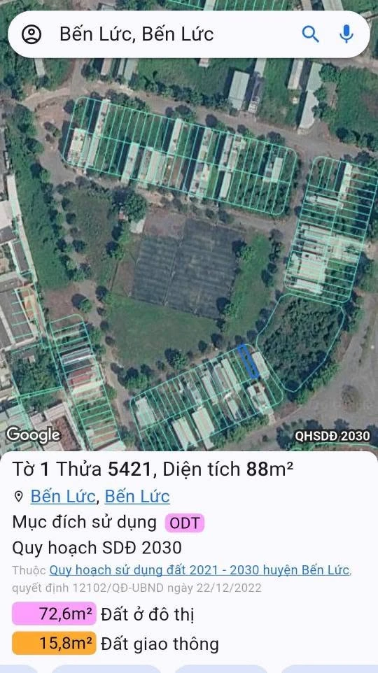 Bán đất thổ cư 88m² Thị Trấn Bến Lức Long An 1,7 tỷ - Ảnh 1