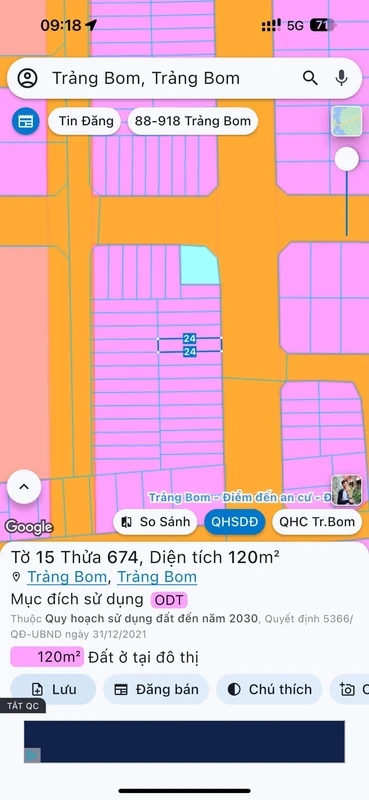 Bán đất mặt tiền đường Lê Lợi 5x24m, thổ cư, sổ hồng riêng, phường Trảng Bom, Đồng Nai