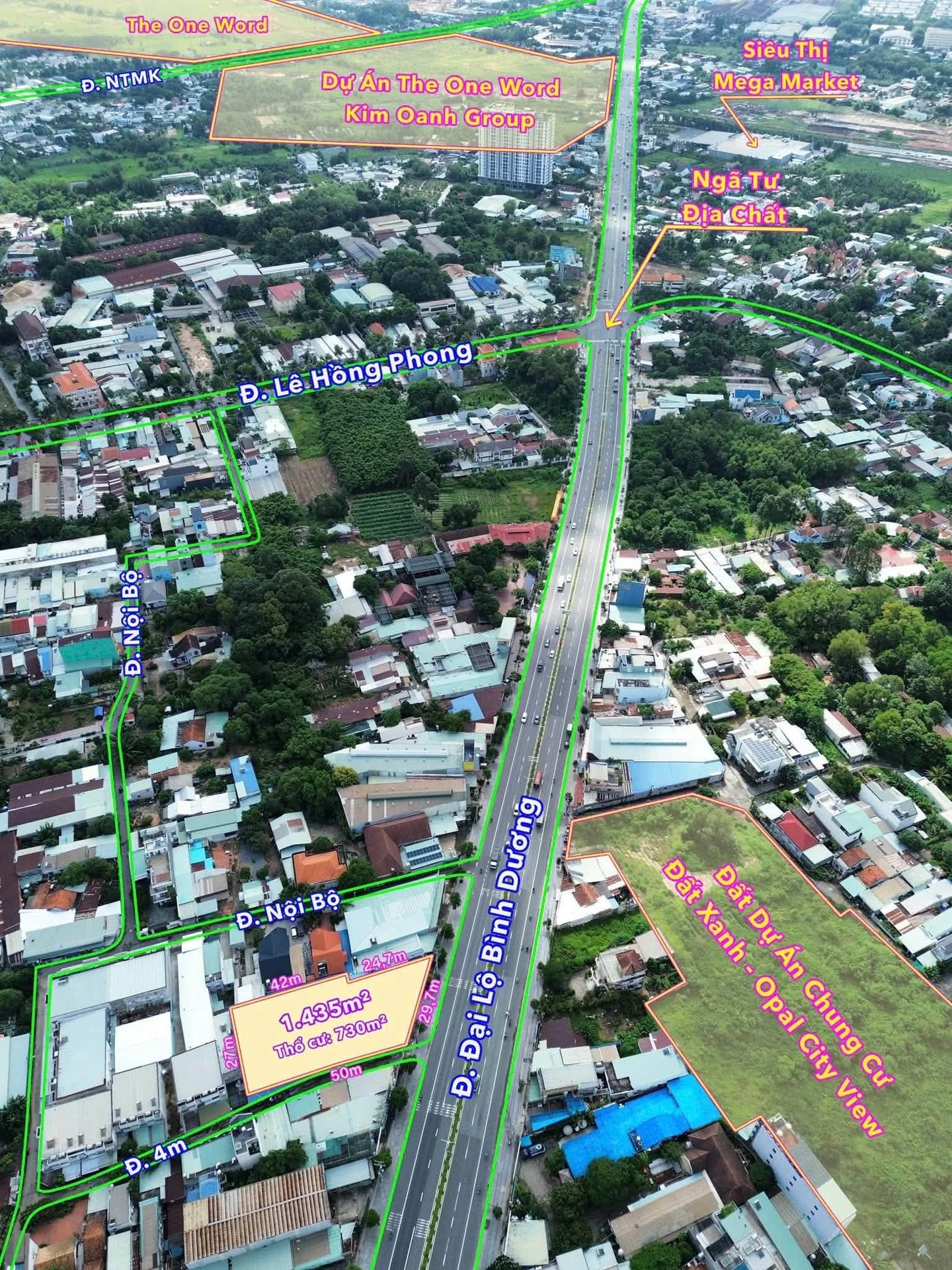 Bán lô góc 2 mặt tiền Đại lộ Bình Dương 1.435m², 136 tỷ, trung tâm Thủ Dầu Một - Ảnh 1