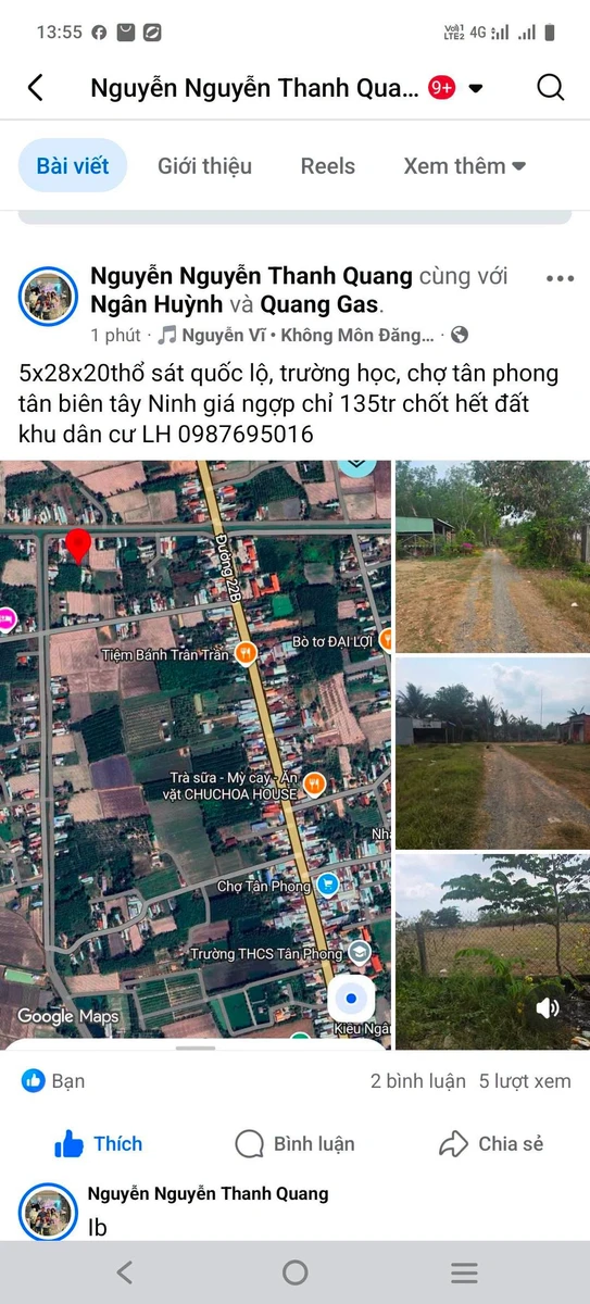 Bán đất nền 2800m² giá 135 triệu Tân Bình - Ảnh thu nhỏ 3