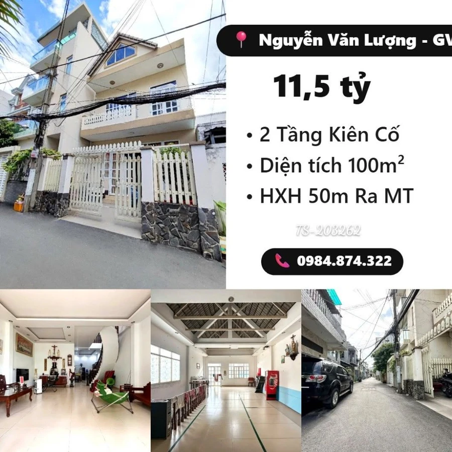 Bán nhà hẻm xe tải 6m sát mặt tiền Nguyễn Văn Lượng, 100m2, ngang hơn 6m, Gò Vấp - Ảnh 1