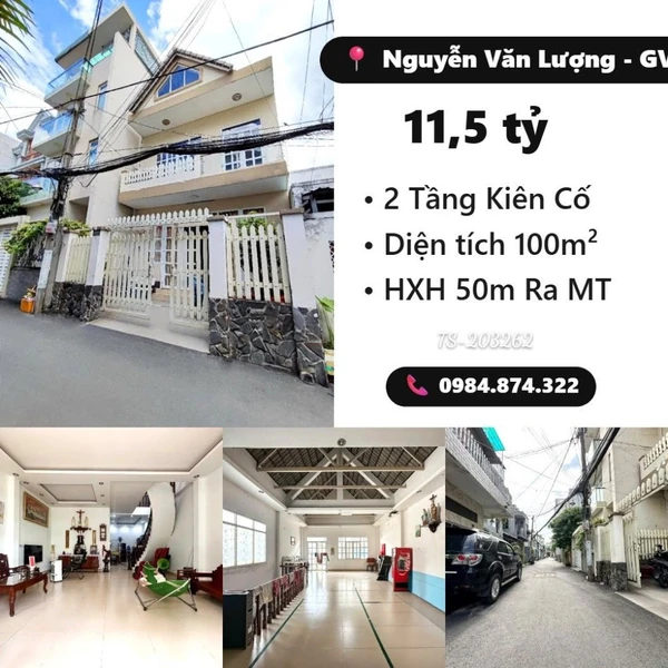 Bán nhà hẻm xe tải 6m sát mặt tiền Nguyễn Văn Lượng, 100m2, ngang hơn 6m, Gò Vấp