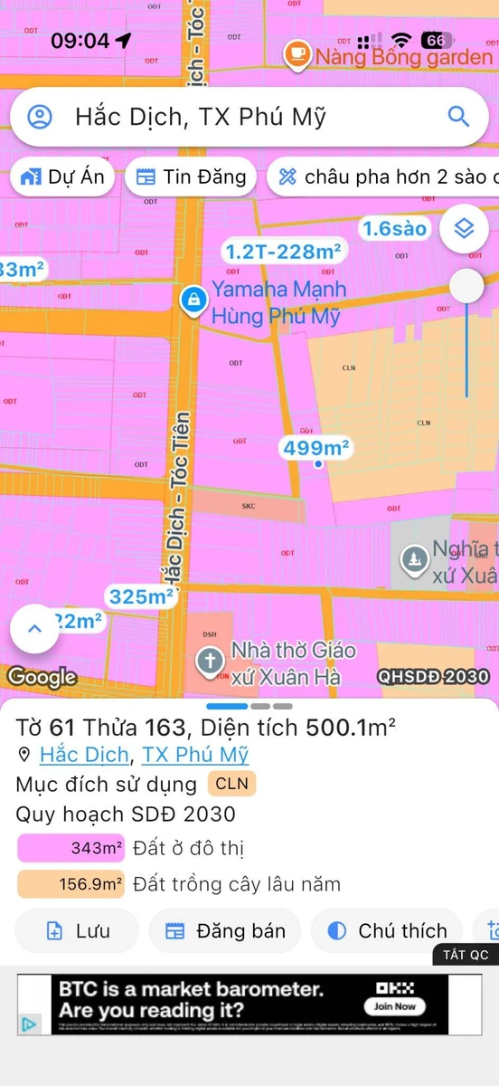 Bán đất 500m2 khu phố 4 Hắc Dịch, Bà Rịa - Vũng Tàu 1.6 tỷ - Ảnh thu nhỏ 2