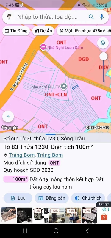 Bán lô đất 100m² Trảng Bom Bình Dương giá 700 triệu
