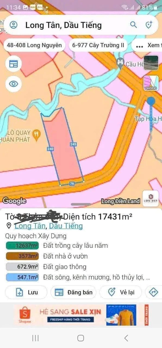 Bán đất 16.379 m² mặt tiền 70 m, SKC gần KCN Bàu Bàng Bình Dương - Ảnh thu nhỏ 2