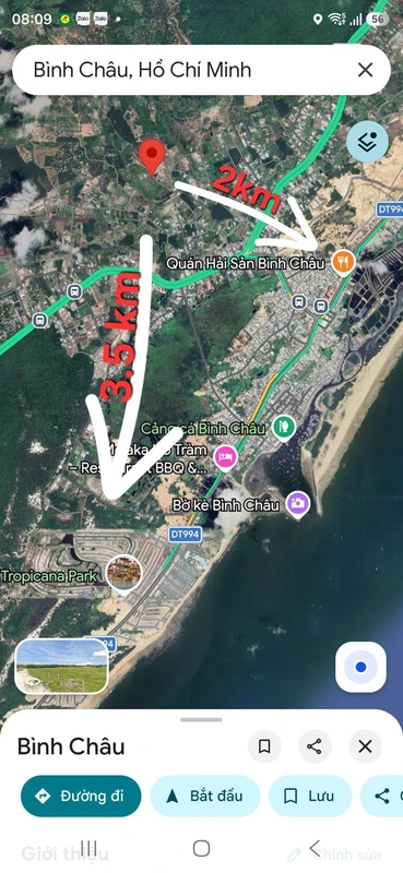 Bán 9.722m² đất gần biển Bình Châu, 13 tỷ