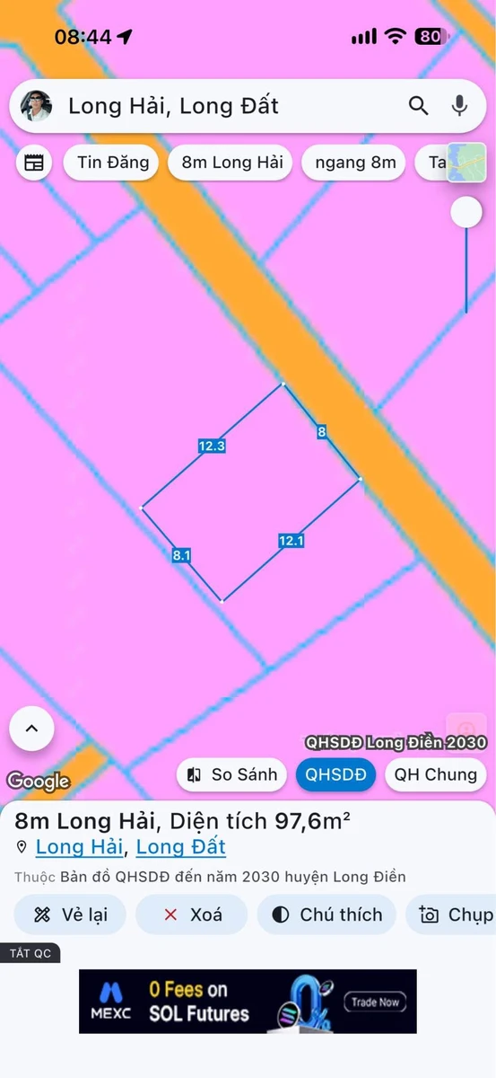 Bán lô đất 96m2 gần chợ Long Hải, giá 1 tỷ 750 triệu - Ảnh thu nhỏ 5