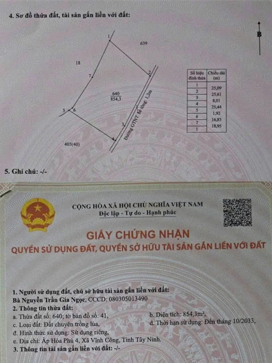 Bán đất nền 1.000m² với 2 sổ, giá 1 tỷ 100 triệu ở Tây Ninh - Ảnh thu nhỏ 5
