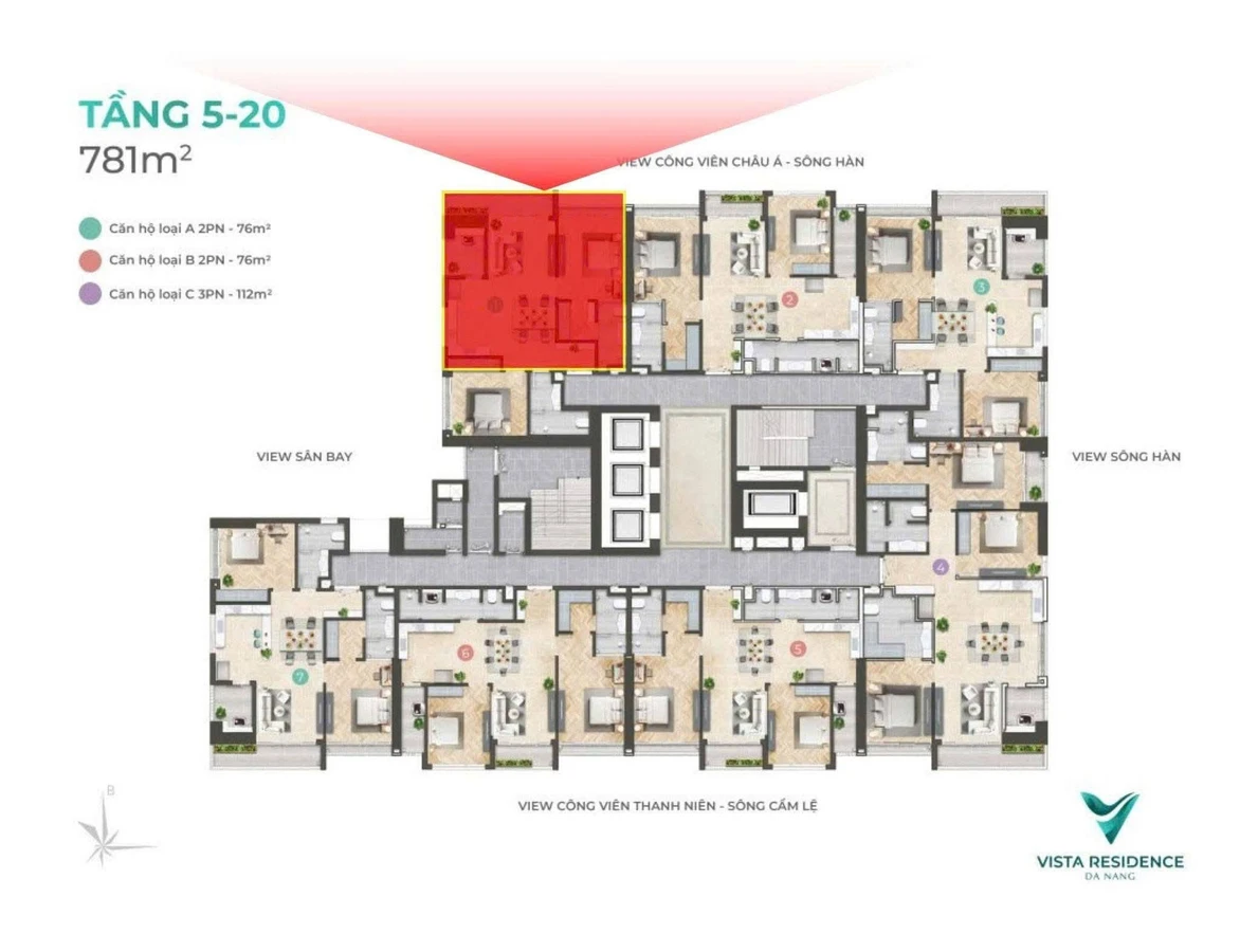 Bán căn hộ 76m² tại Hải Châu, Đà Nẵng 4.789 tỷ - Ảnh thu nhỏ 5