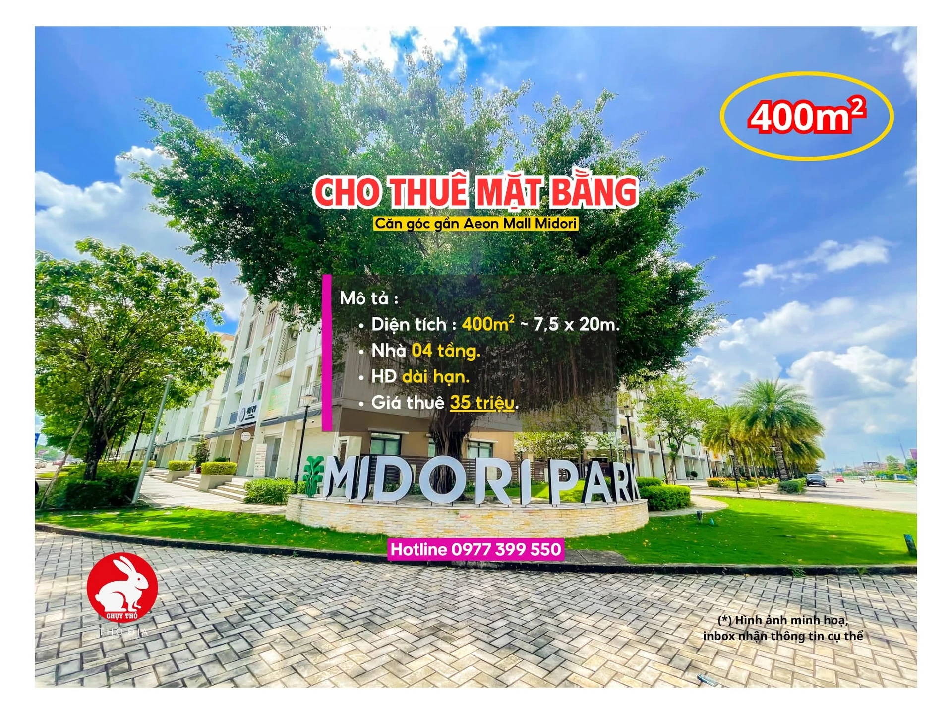 Cho thuê mặt bằng 400m² tại Midori Park Bình Dương - Ảnh 1