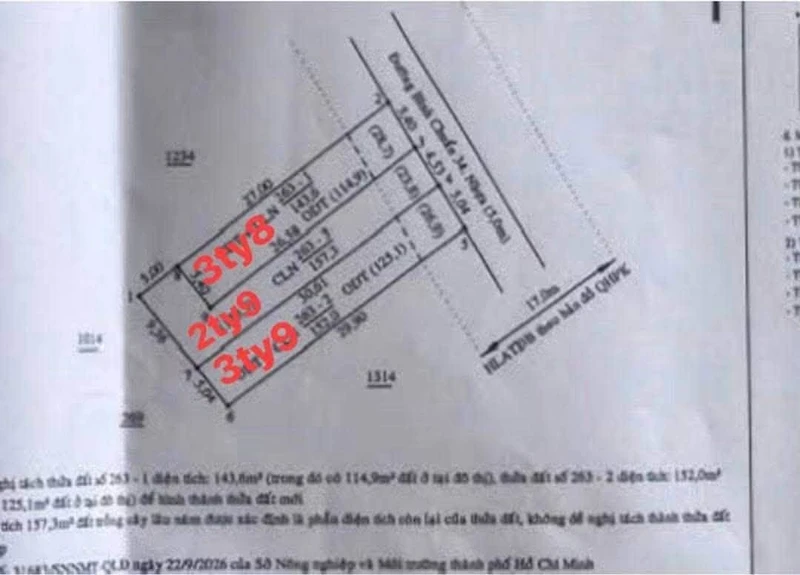 Bán đất mặt tiền 145m² Bình Chuẩn, Thuận An, Bình Dương
