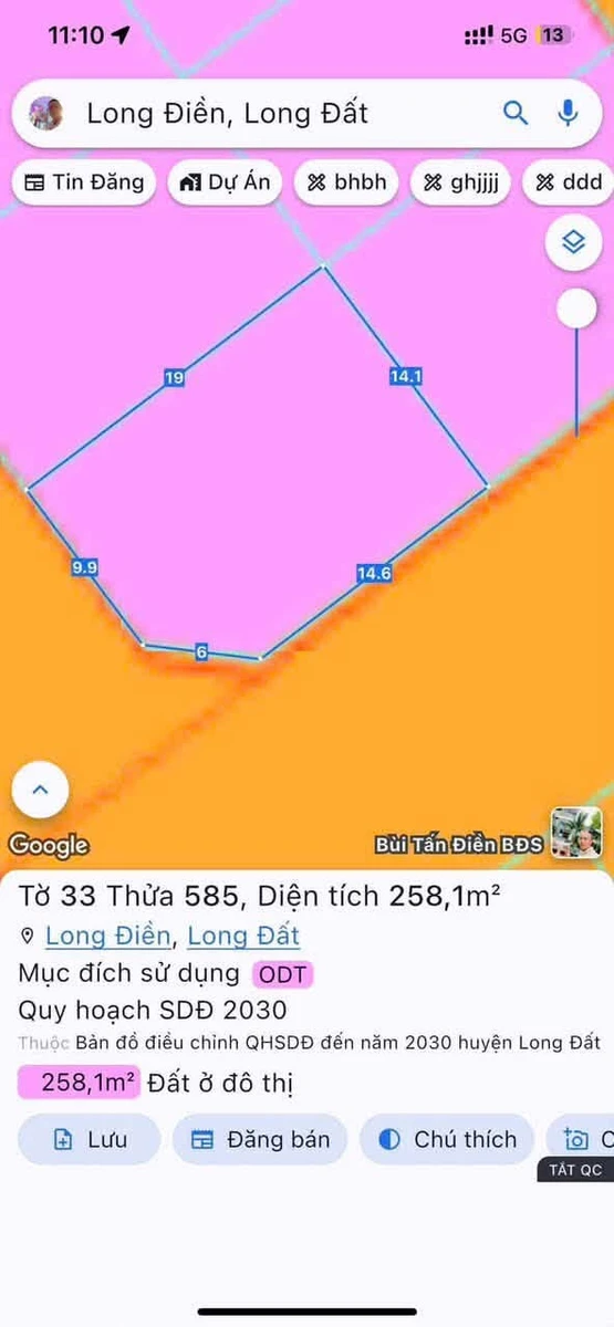 Bán đất góc 2 mặt tiền 14x19m tại Long Điền, Bà Rịa - Vũng Tàu - Ảnh thu nhỏ 3