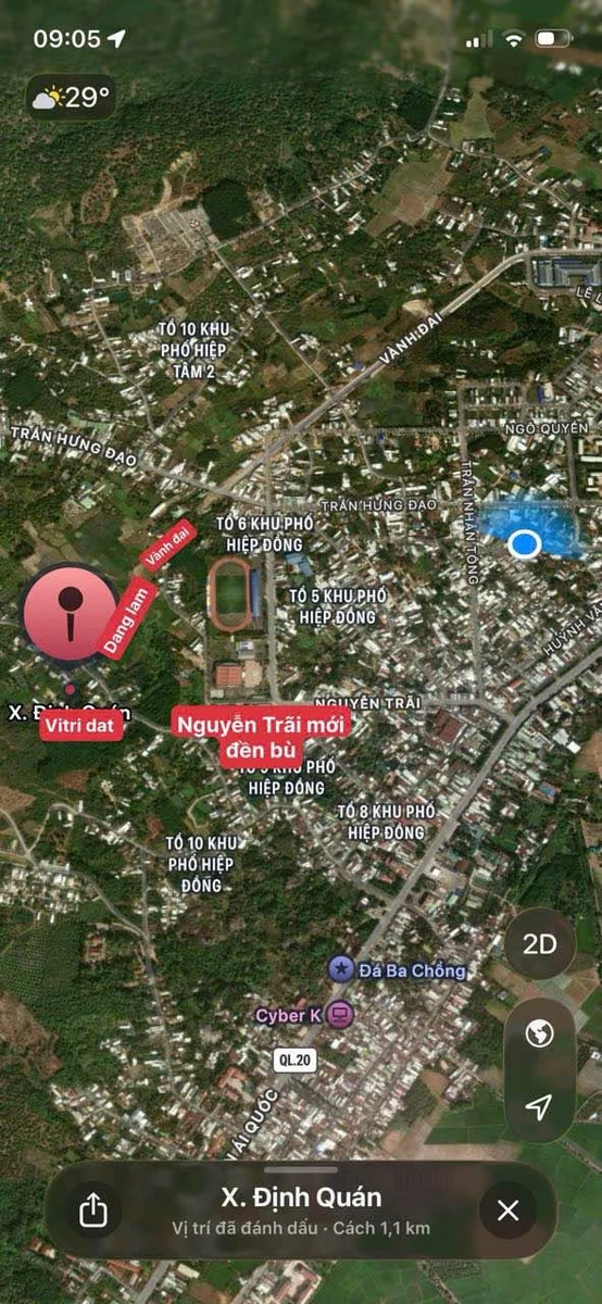 Bán đất Định Quán 150m² 550 triệu, sổ hồng riêng - Ảnh 1