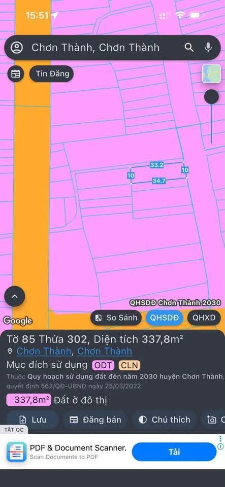 Bán đất góc 2 mặt tiền đường Âu Cơ 340m2, Chơn Thành - Ảnh thu nhỏ 5