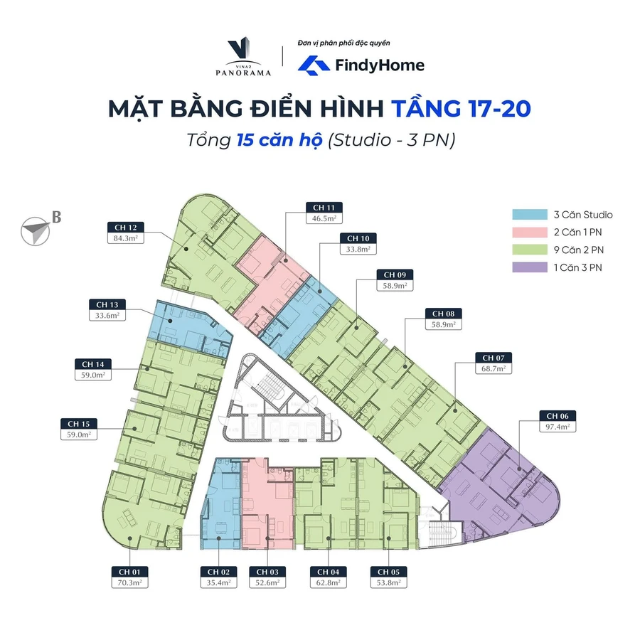 Bán căn hộ 2PN 54,1m² tầng 20 Vina 2 Panorama Quy Nhơn, giá 1,43 tỷ - Ảnh thu nhỏ 3