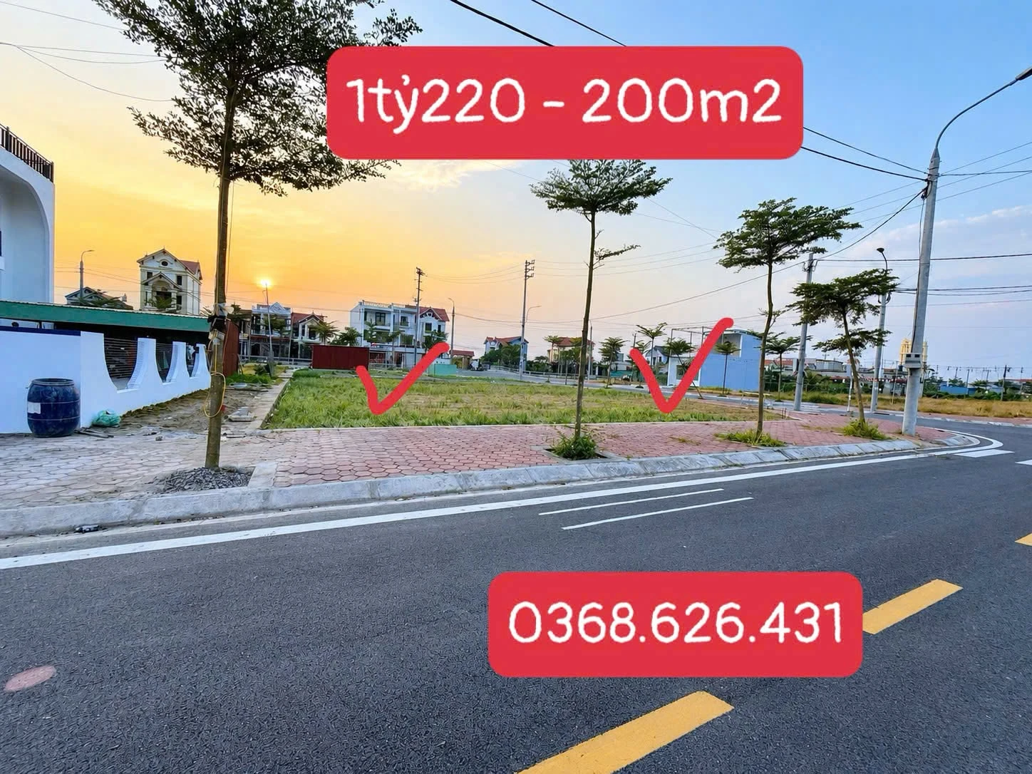 Bán 2 lô đất hạ tầng chuẩn 200m² gần KCN VSIP - Ảnh 1