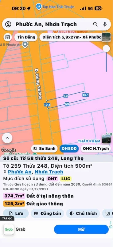 Bán mặt tiền Long Thọ 500m² 8 tỷ