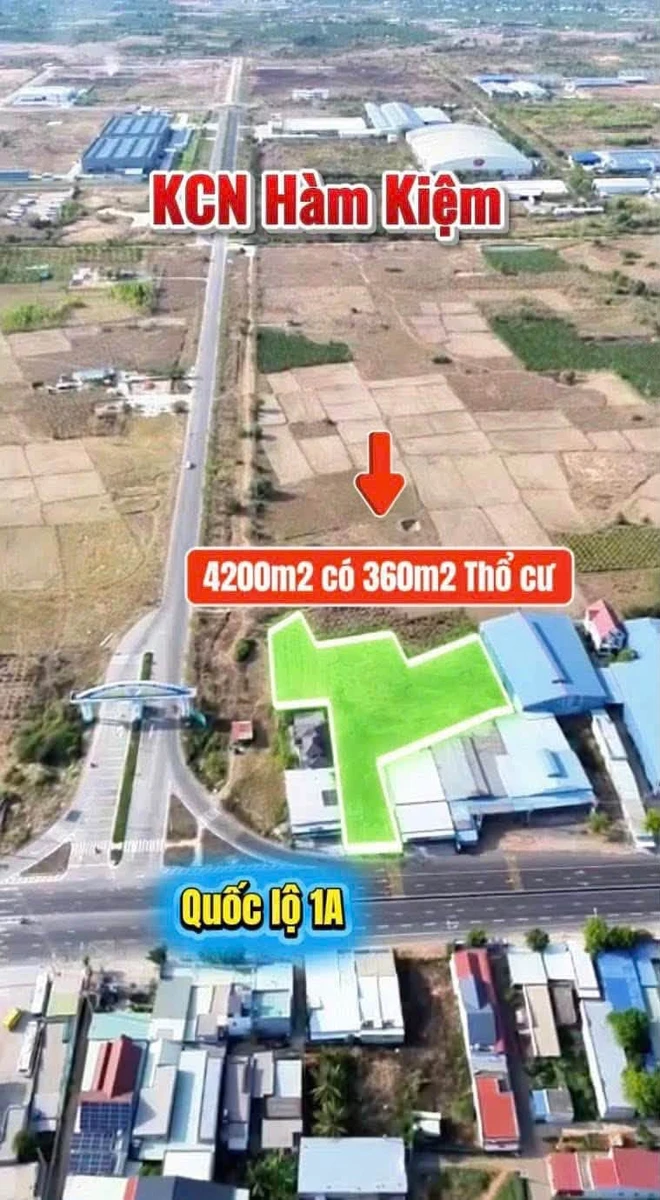Bán đất nền 4198m² mặt tiền Quốc lộ 1A Hàm Kiệm 6,3 tỷ - Ảnh thu nhỏ 3