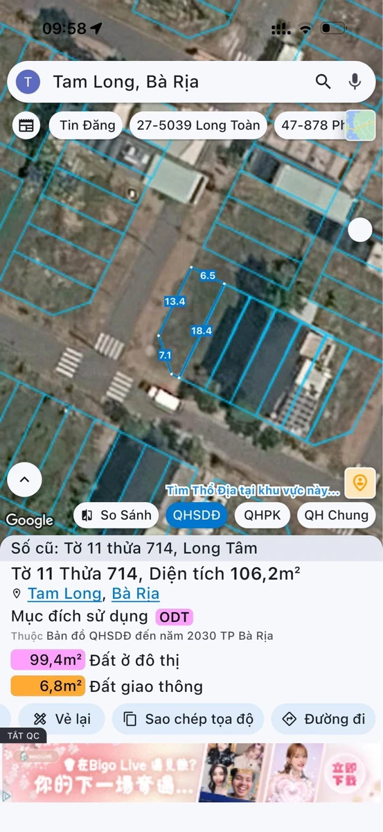 Bán lô góc 2 mặt tiền Xuân Diệu Long Tâm 119,6m² 2,7 tỷ - Ảnh thu nhỏ 2