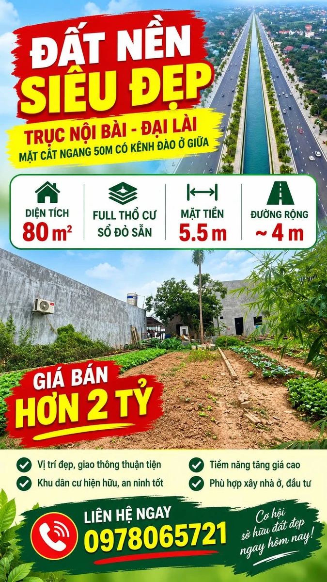 Bán lô đất Nội Bài 80m² hơn 2 tỷ - Ảnh thu nhỏ 3