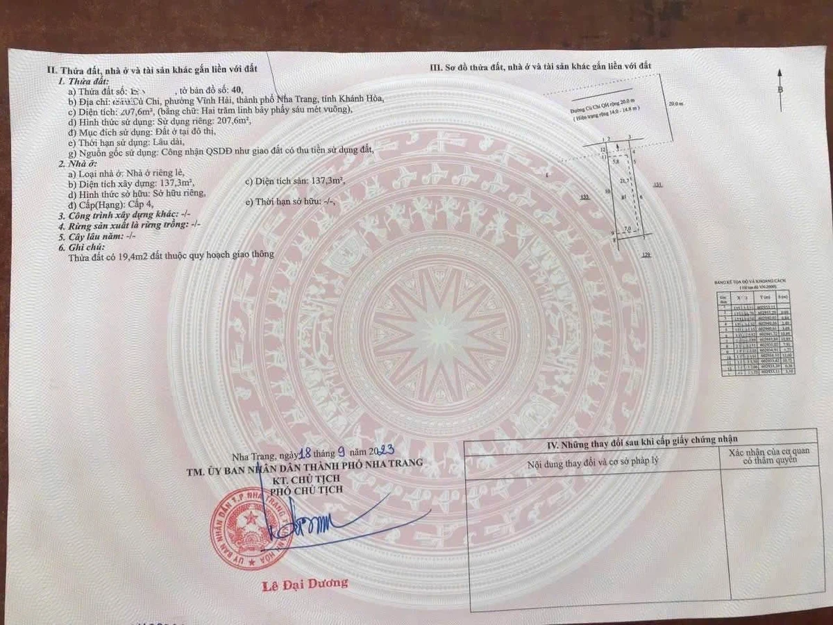 Bán đất mặt tiền đường Củ Chi, Vĩnh Hải, Bắc Nha Trang 207,6m2 giá 26 tỷ tặng nhà cấp 4 - Ảnh thu nhỏ 3