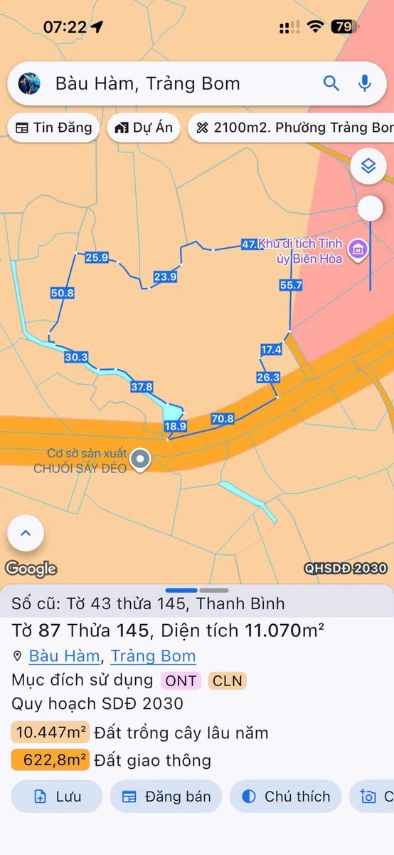 Bán đất nền 300m² Xã Bàu Hàm, Trảng Bom, 6.5 tỷ - Ảnh 1