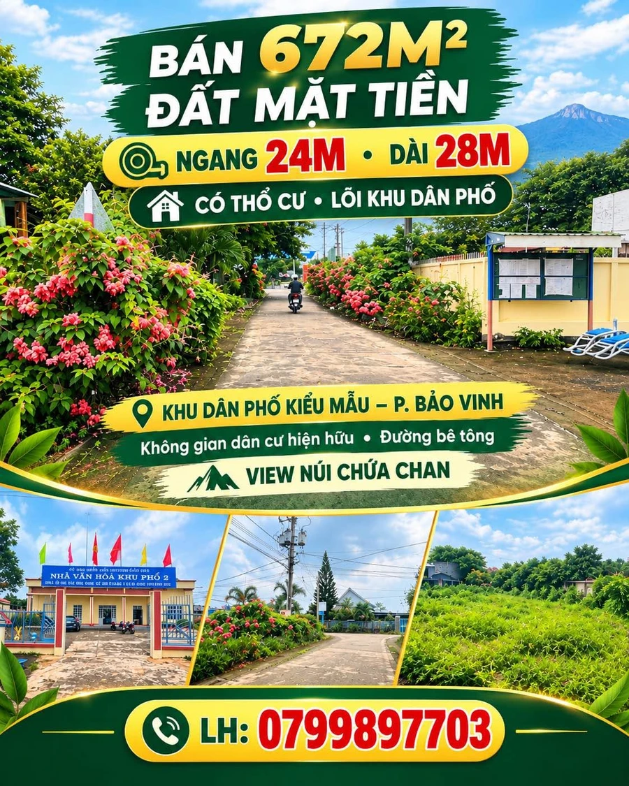 Bán đất lõi dân Bảo Vinh 168m² mặt tiền 6m, 680 triệu - Ảnh 1