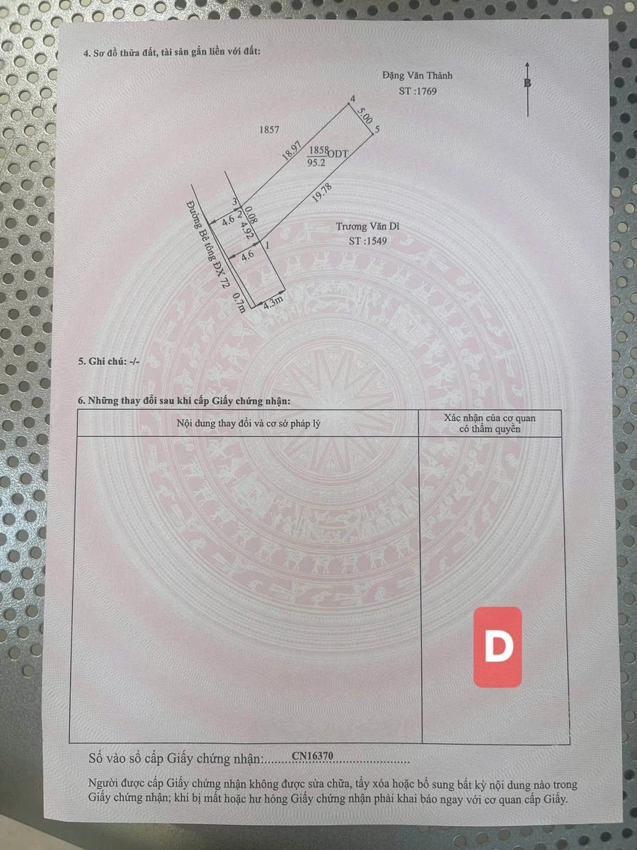 Bán lô đất mặt tiền DX72 Định Hoà 90m², giá 1 tỷ 950 - Ảnh thu nhỏ 5