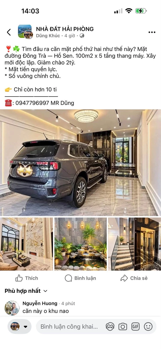 Bán nhà mặt phố Đông Trà 100m2 5 tầng thang máy 2 tỷ - Ảnh 1