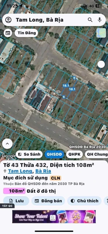 Bán đất Gò Cát 108 m² 2 tỷ 299 triệu Bà Rịa