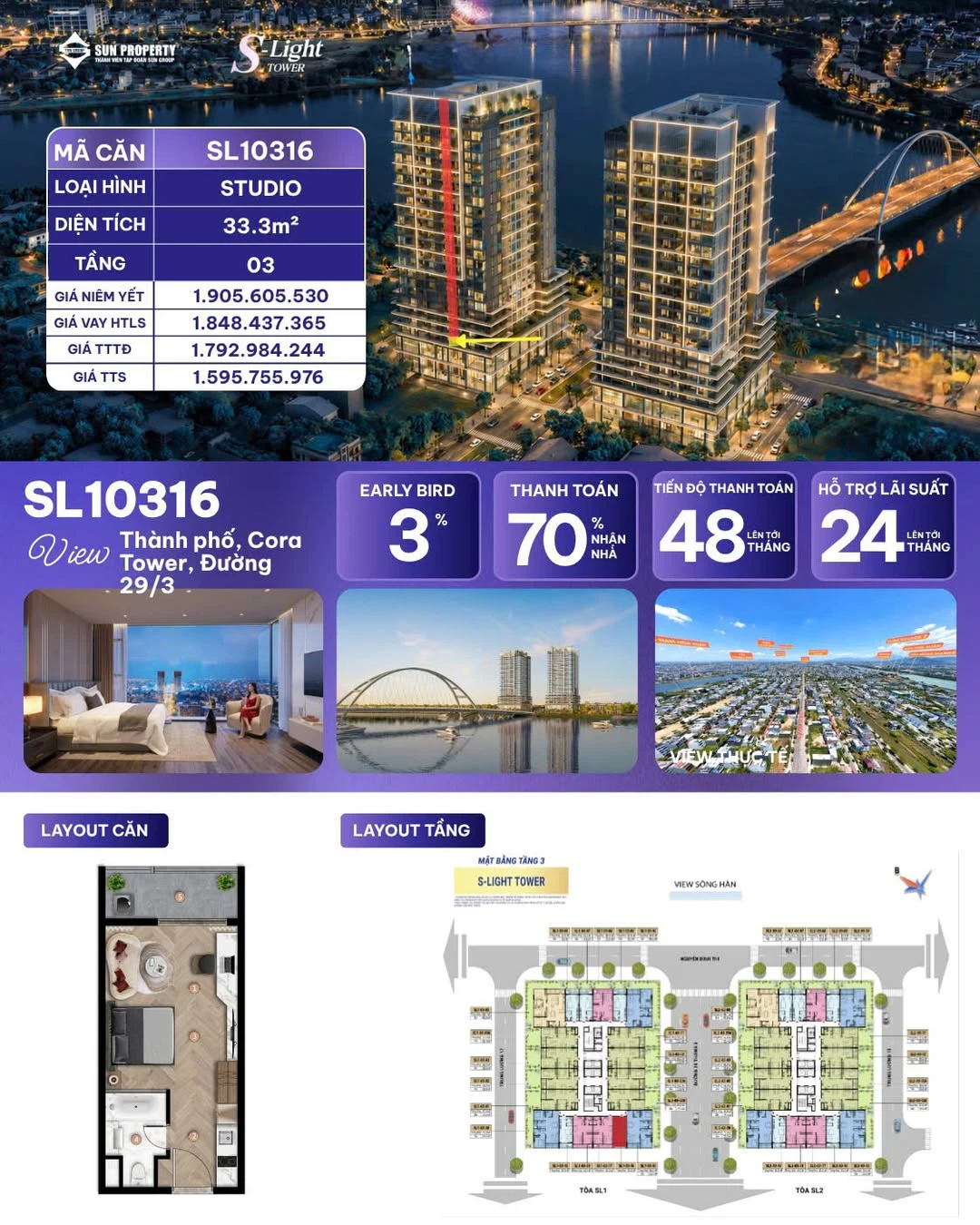 Studio S-Light Tower 33,3m² bán 1.596 tỷ Quận 1 - Ảnh 1