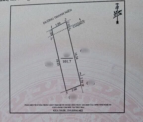 Bán đất 101,7m² mặt đường Thanh Niên, Nghi Ân, Nghệ An - Ảnh 1