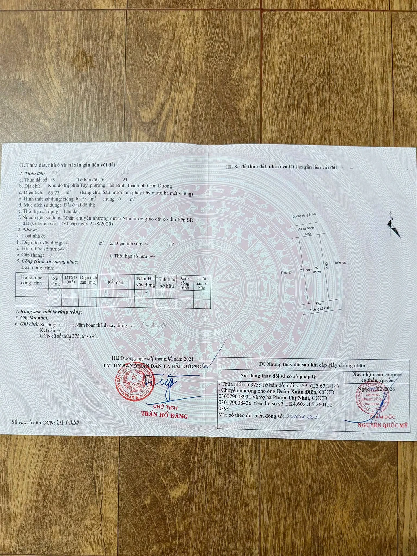 Bán đất KDC Vịt Cỏ 65,73m2, giá 3,6 tỷ - Ảnh 1